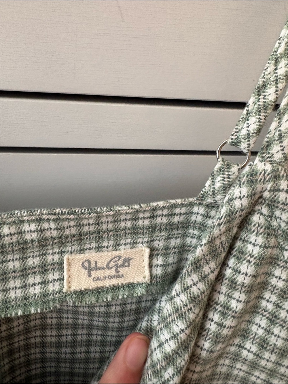 Brandy Melville Green Plaid A-Line Slip Dress - Picture 2 of 5